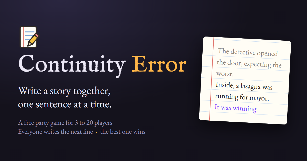 ContinuityError - A Collaborative Story Telling Game